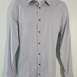 C2 by Calibrate Men's Monochrome Grid Shirt